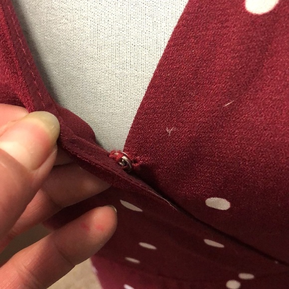 Everly womens red and white polka dot wrap around tie side maxi dress size small - Picture 5 of 11